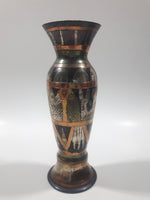 Vintage Pyramids Themed 6" Tall Brass and Copper Metal Vase