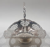 Vintage Silver Plated Brass Metal Candy Dish with Handle 4" x 6"