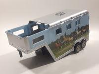Breyer Animal Creations Horse Trailer Light Blue Plastic Die Cast Toy Car Vehicle Missing Part of Roof Cover