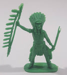 Green Indian Native Chief 2 3/4" Tall Plastic Toy Figure