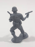 Grey Army Military Soldier 2" Tall Plastic Toy Figure