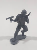 Grey Army Military Soldier 2" Tall Plastic Toy Figure