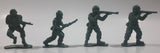 Set of 4 Green Army Military Soldiers 2" Tall Plastic Toy Figures