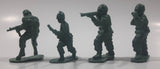 Set of 4 Green Army Military Soldiers 2" Tall Plastic Toy Figures