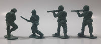 Set of 4 Green Army Military Soldiers 2" Tall Plastic Toy Figures