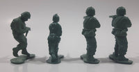 Set of 4 Green Army Military Soldiers 2" Tall Plastic Toy Figures