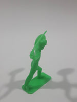 Green Army Military Soldier with Sword and Shield 2 3/8" Tall Plastic Toy Figure