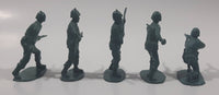 Set of 5 Green Army Military Soldiers 2" Tall Plastic Toy Figures