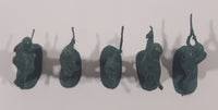 Set of 5 Green Army Military Soldiers 2" Tall Plastic Toy Figures