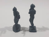 Set of 2 Dark Grey Army Military Soldiers 2" Tall Plastic Toy Figures