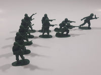 Set of 10 Green Army Military Soldiers 2" Tall Plastic Toy Figures