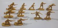 Set of 13 Yellow Army Military Soldiers 2" Tall Plastic Toy Figures