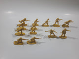 Set of 13 Yellow Army Military Soldiers 2" Tall Plastic Toy Figures
