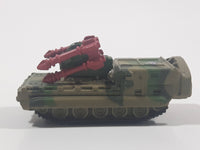 1994 LGT Galoob Micro Machines Scud Missile Rocket Launcher Camouflage Army Olive Green and Brown Die Cast Toy Car Military Weaponry Vehicle - 1 Broken Missile