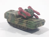 1994 LGT Galoob Micro Machines Scud Missile Rocket Launcher Camouflage Army Olive Green and Brown Die Cast Toy Car Military Weaponry Vehicle - 1 Broken Missile