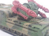 1994 LGT Galoob Micro Machines Scud Missile Rocket Launcher Camouflage Army Olive Green and Brown Die Cast Toy Car Military Weaponry Vehicle - 1 Broken Missile
