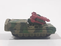 1994 LGT Galoob Micro Machines Scud Missile Rocket Launcher Camouflage Army Olive Green and Brown Die Cast Toy Car Military Weaponry Vehicle - 1 Broken Missile