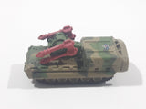 1994 LGT Galoob Micro Machines Scud Missile Rocket Launcher Camouflage Army Olive Green and Brown Die Cast Toy Car Military Weaponry Vehicle - 1 Broken Missile