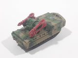 1994 LGT Galoob Micro Machines Scud Missile Rocket Launcher Camouflage Army Olive Green and Brown Die Cast Toy Car Military Weaponry Vehicle - 1 Broken Missile