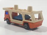 Vintage 1976 Lesney Matchbox Superfast No. 11 Car Transporter Semi Truck Orange Die Cast Toy Car Vehicle Made in England - Missing Top Level Cars