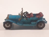 Vintage Lesney Matchbox Models of YesterYear No. Y-12 1909 Thomas Flyabout Teal Blue Die Cast Toy Antique Car Vehicle Missing Roof