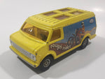 Vintage Corgi Chevrolet Van Rough Rider Yellow 1/38 Scale Die Cast Toy Car Vehicle with Opening Rear Doors