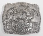 Vintage 1985 NFR National Finals Rodeo Hesston Metal Belt Buckle 3rd Edition Anniversary Series Limited Collector's Buckle