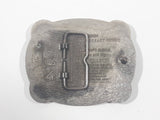 Vintage 1985 NFR National Finals Rodeo Hesston Metal Belt Buckle 3rd Edition Anniversary Series Limited Collector's Buckle