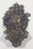 Antique Lord Nelson with The Victoria Tall Ship Boat Cast Bronze Metal Door Knocker