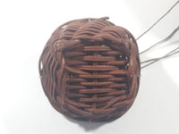 Vintage Red and Yellow Wood Hot Air Balloon with Basket Folk Art Hanging 15" Tall