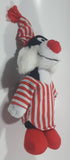 1992 McDonald's Warner Bros. Looney Tunes Sylvester The Cat in Red and White Pajamas 8" Tall Stuffed Animal Cartoon Character Plush