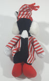 1992 McDonald's Warner Bros. Looney Tunes Sylvester The Cat in Red and White Pajamas 8" Tall Stuffed Animal Cartoon Character Plush