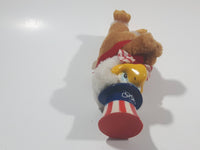 Vintage 1984 Los Angeles Summer Olympic Games Sam The Eagle Mascot 4 3/4" Tall Toy PVC Figure Plush Clip Holder