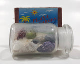 Playa Del Carmen Mexico Sand and Seashells in Glass Bottle on Wood Backing 1 5/8" Wide Fridge Magnet