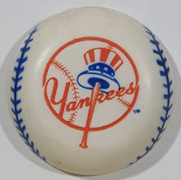 1989 RUSS New York Yankees MLB Baseball Team Baseball Shaped 1 3/4" Diameter Hard Plastic Fridge Magnet