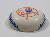 1989 RUSS New York Yankees MLB Baseball Team Baseball Shaped 1 3/4" Diameter Hard Plastic Fridge Magnet