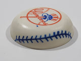 1989 RUSS New York Yankees MLB Baseball Team Baseball Shaped 1 3/4" Diameter Hard Plastic Fridge Magnet