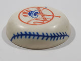 1989 RUSS New York Yankees MLB Baseball Team Baseball Shaped 1 3/4" Diameter Hard Plastic Fridge Magnet