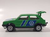 Majorette No. 235 VW Golf GTI Green 1/56 Scale Die Cast Toy Car Vehicle with Opening Rear Hatch