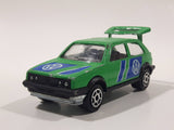 Majorette No. 235 VW Golf GTI Green 1/56 Scale Die Cast Toy Car Vehicle with Opening Rear Hatch