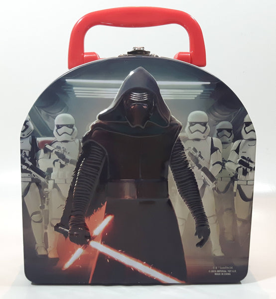 2015 Imperial Toy Star Wars Kylo Ren and Storm Troopers Embossed Curved Top Tin Metal Lunch Box