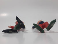 Rare Vintage Pixie Elf Gnome Matte Finish 4 1/8" Tall Ceramic Figures Made in Japan