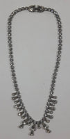 Vintage Clear Sparkling Rhinestone 15" Long Necklace