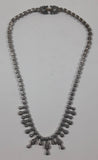 Vintage Clear Sparkling Rhinestone 15" Long Necklace