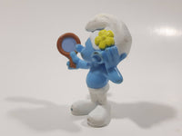 2013 "Vanity" Smurf Holding Hand Mirror PVC Toy Figure McDonald's Happy Meal