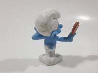 2013 "Vanity" Smurf Holding Hand Mirror PVC Toy Figure McDonald's Happy Meal