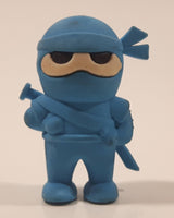 OOLY Blue Ninja 1 3/4" Tall Rubber Toy Figure Eraser