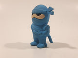 OOLY Blue Ninja 1 3/4" Tall Rubber Toy Figure Eraser