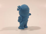 OOLY Blue Ninja 1 3/4" Tall Rubber Toy Figure Eraser