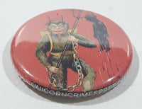 Unicorn Crime Spree Devil Themed 1 1/4" Round Button Magnet